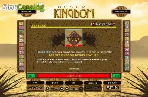 Skärmdump7. Desert Kingdom slot