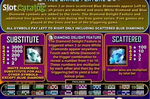 Features. Diamond Dozen slot