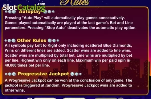 Rules. Diamond Dozen slot