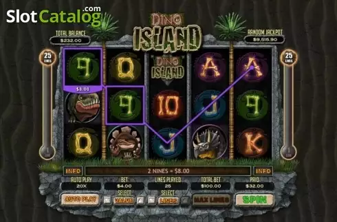 Win Screen. Dino Island slot