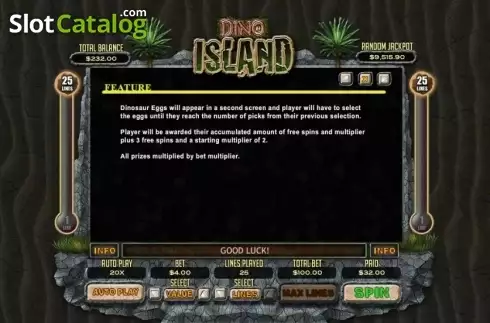 Schermo6. Dino Island slot