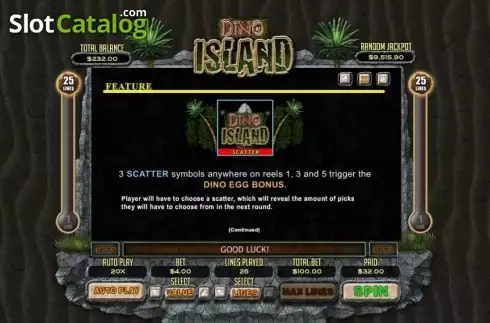 Bildschirm7. Dino Island slot