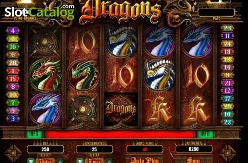 画面2. Dragons (RTG) カジノスロット