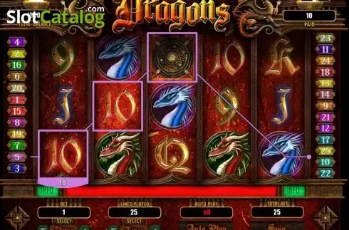Win Screen. Dragons (RTG) slot