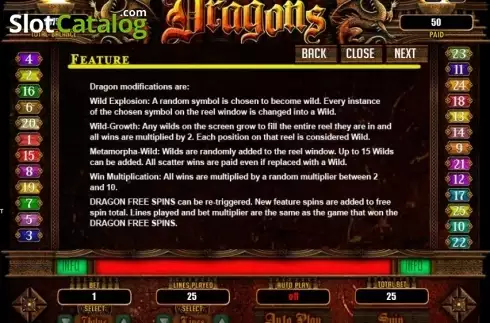Feature 2. Dragons (RTG) slot