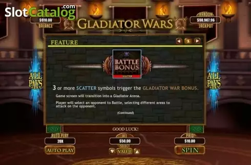 Ekran7. Gladiator Wars yuvası