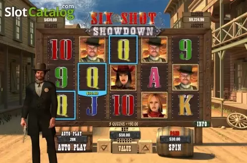 Win Screen. Six Shot Showdown slot