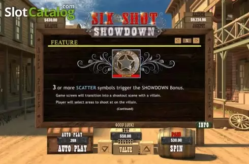 Bildschirm7. Six Shot Showdown slot