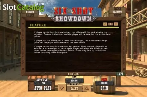 Feature 2. Six Shot Showdown slot