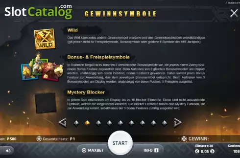 Bildschirm5. Goldmine Megatracks slot
