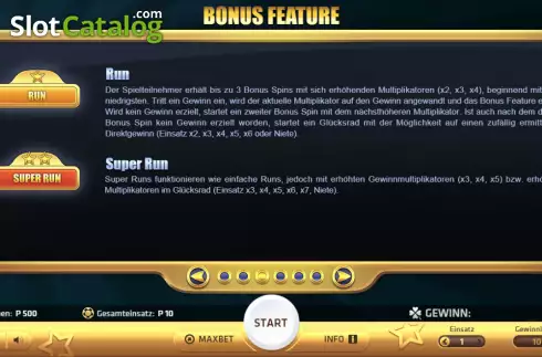 Bonus feature screen. Multiplier Mania slot