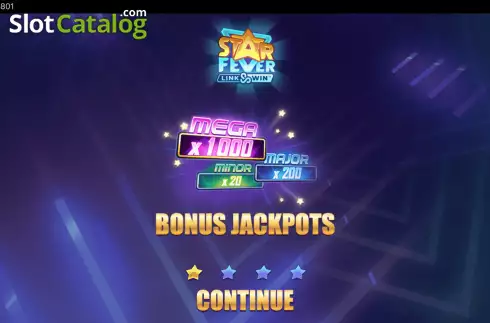 Start Screen. Star Fever Link and Win slot