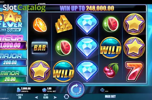 Reels Screen. Star Fever Link and Win slot