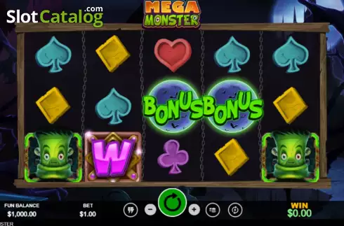 Game screen. Mega Monster slot