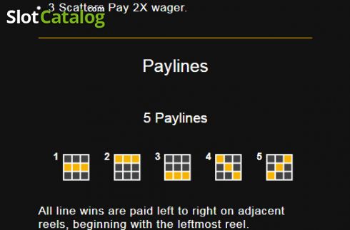Paylines screen. Luxe 555 slot