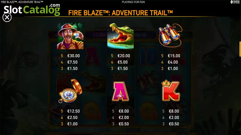 Adventure Trail paytable