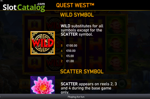 Feature screen 1. Quest West slot