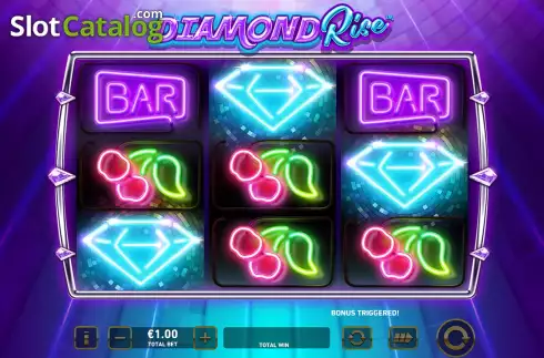 Bonus Game Win Screen. Diamond Rise slot