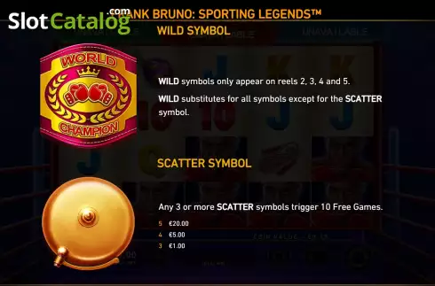 Ecran9. Frank Bruno Sporting Legends slot
