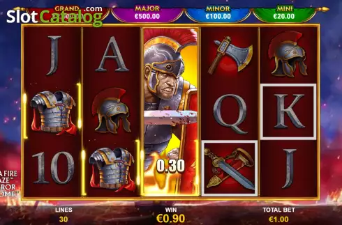 Win Screen. Emperor Of Rome Mega Fire Blaze slot