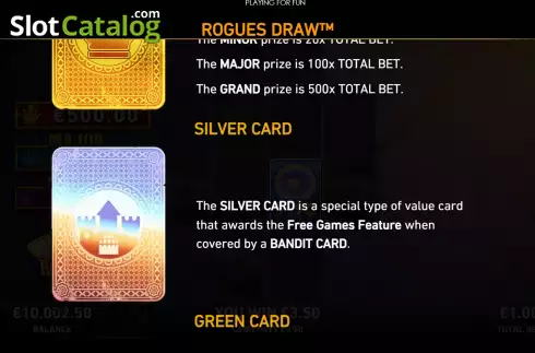 Game Features screen 2. Rogues Draw slot