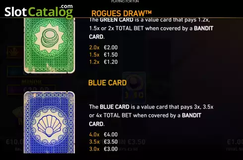Game Features screen 3. Rogues Draw slot