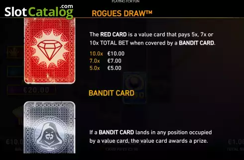 Game Features screen 4. Rogues Draw slot