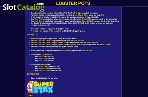 Pantalla7. Lobster Pots Tragamonedas 