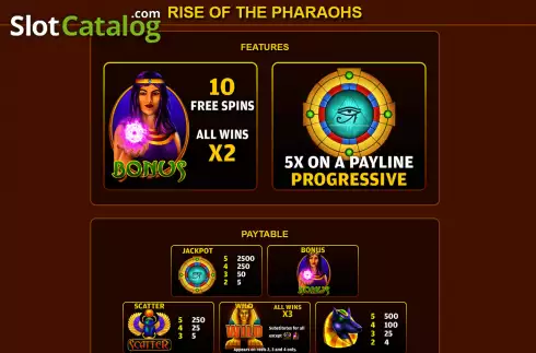 Special symbols screen. Rise of the Pharaohs (Ready Play Gaming) slot