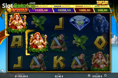 画面4. Tarzan (Ready Play Gaming) カジノスロット