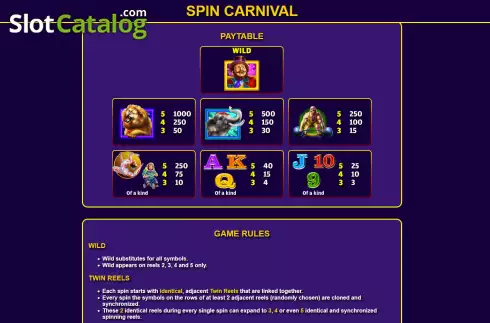 Bildschirm6. Spin Carnival slot