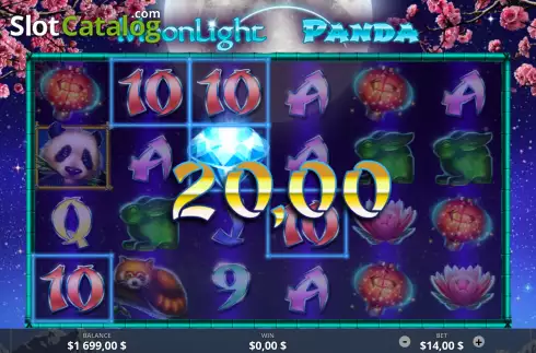 Win screen. Moonlight Panda slot