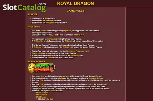 Pantalla7. Royal Dragon Tragamonedas 