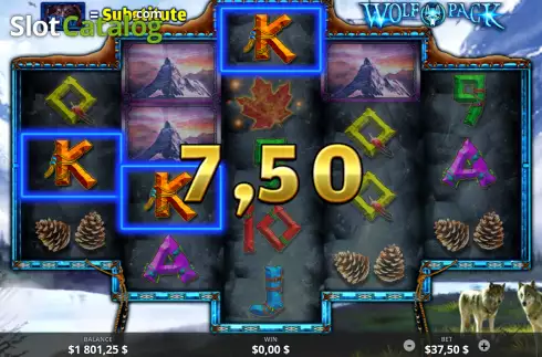 Win screen 2. Wolf Pack (Ready Play Gaming) slot
