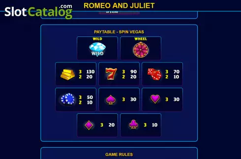 Schermo7. Romeo and Juliet (Ready Play Gaming) slot