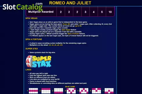 Schermo9. Romeo and Juliet (Ready Play Gaming) slot