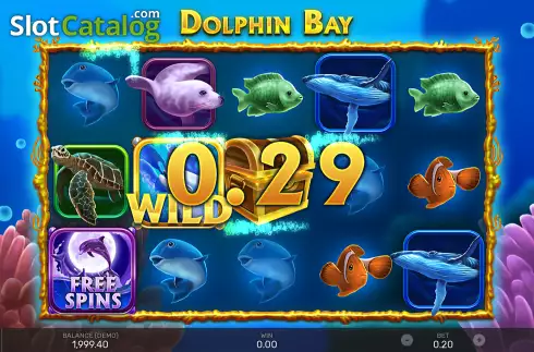 Win screen. Dolphin Bay slot