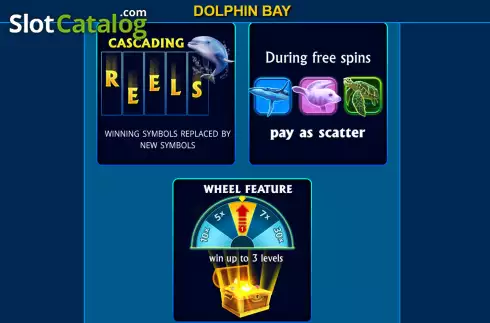 Features screen. Dolphin Bay slot