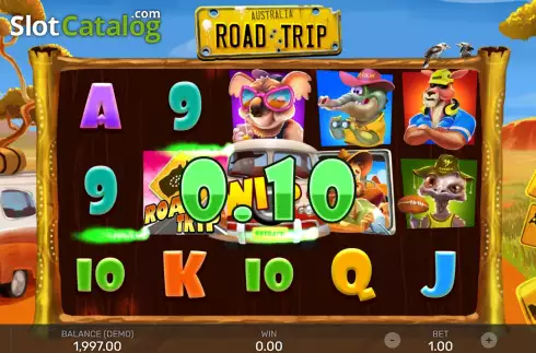 Win  screen. Road Trip (Ready Play Gaming) slot