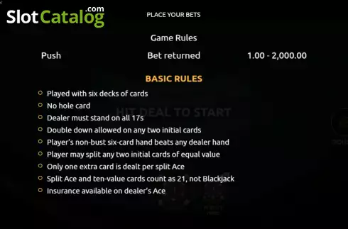 Game Rules screen 2. Ultimate Blackjack with Rachael slot
