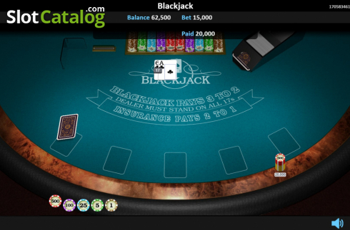 Schermo4. Blackjack 5 Hands slot