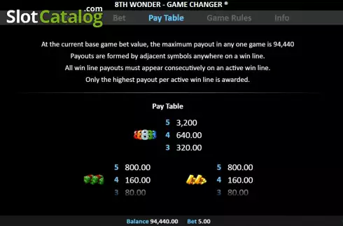 Skärmdump7. 8th Wonder Game Changer slot