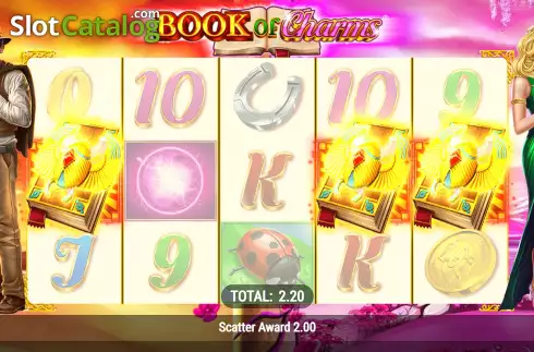 Free Spins Win Screen. Book of Charms (Realistic) slot
