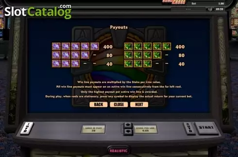 Écran3. Cashing Rainbows Machine à sous