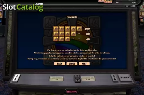 Schermo5. Cashing Rainbows slot