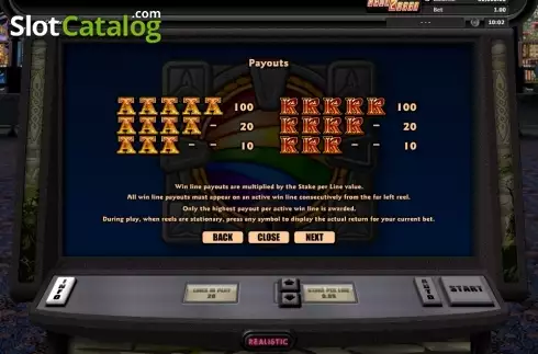 Bildschirm6. Cashing Rainbows slot