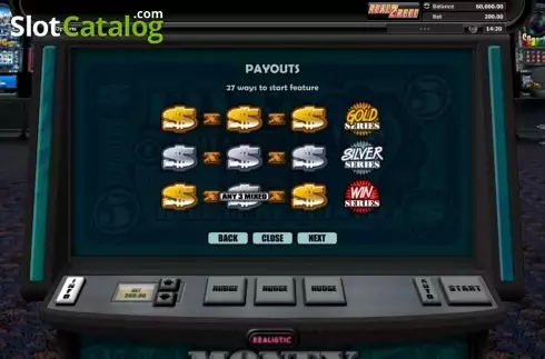 Paytable 2. Money Matrix slot