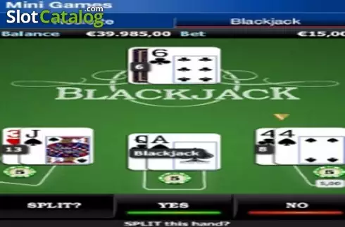 Reel screen. Blackjack (Mini Games) slot