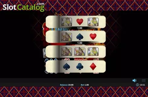 Game Screen. Triple Kings Pull Tab slot