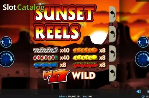 Game Screen 1. Sunset Reels Pull Tab slot